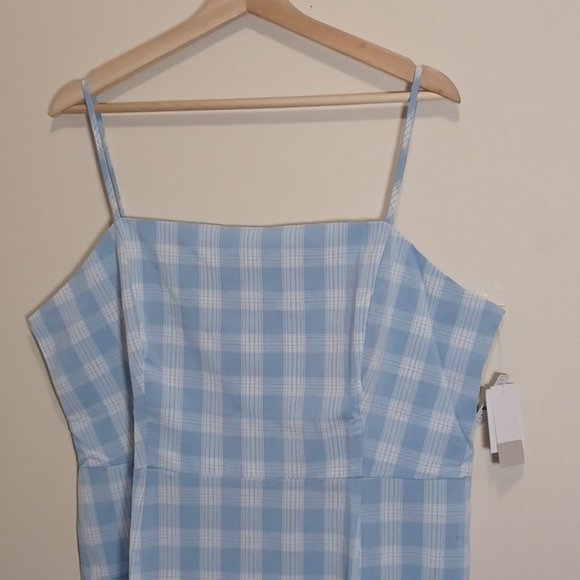 BP. Sleeveless Minidress Blue/White  plaid dress - Picture 4 of 10